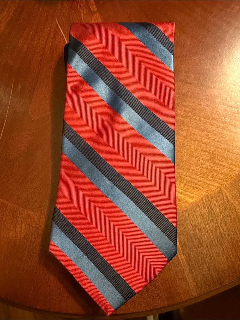 Tommy Hilfiger Red, Blue and Black Diagonal Stripe Tie